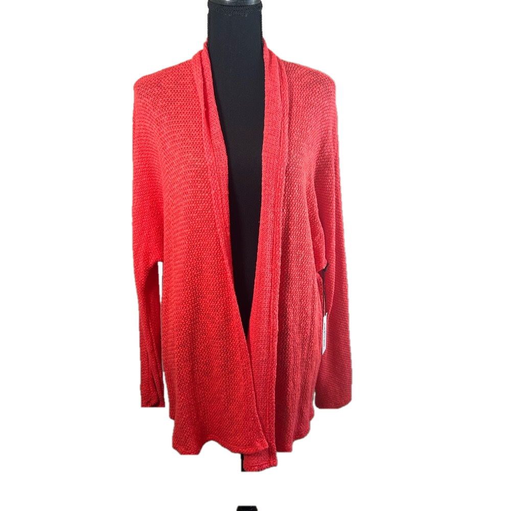 Velvet & Graham Lightweight Orange Cardigan, Size Large